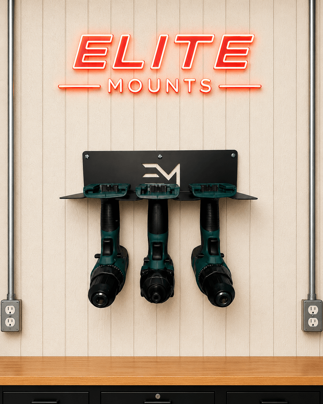 Elite Mounts 3-Slot Drill Organizer compatible with Masterforce, photo 5 of 5