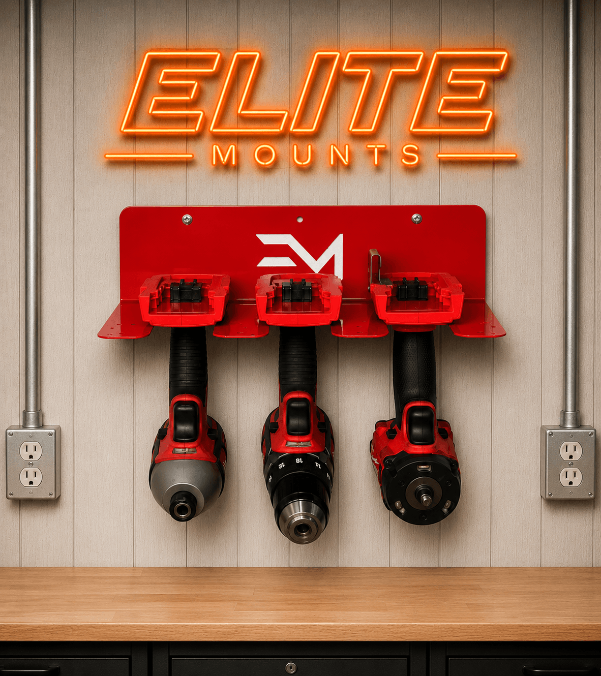 Elite Mounts 3-Slot Drill Organizer - Compatible with Milwaukee, photo 5 of 5