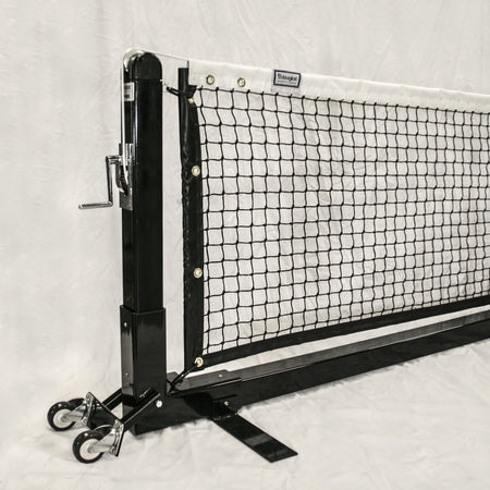 Douglas PPS-22SQ Premier portable pickleball net system, steel frame with transport wheels