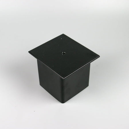 Black steel T-plug caps for square net post ground sleeves, 3, 3.5 and 4 inch