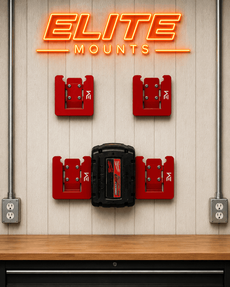 Elite Mounts Battery Holders 5-Pack - Compatible with Milwaukee 18v Battery, photo 7 of 7