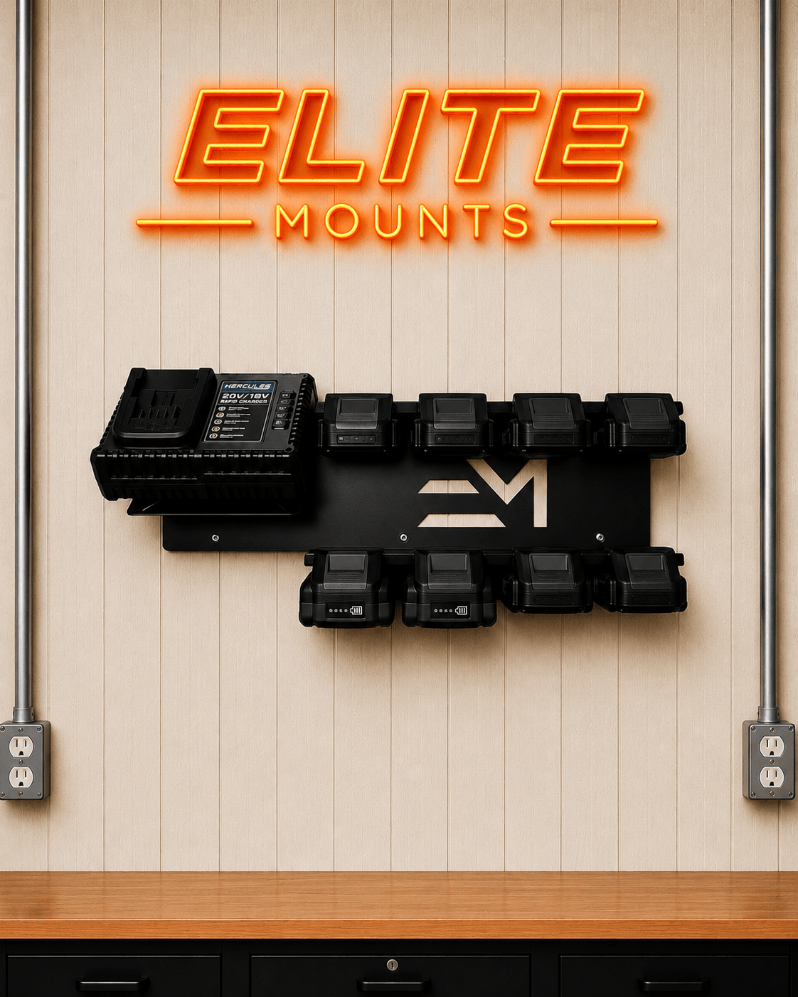 Elite Mounts Battery Organizer Charging Station compatible with Hercules 20v, photo 5 of 5