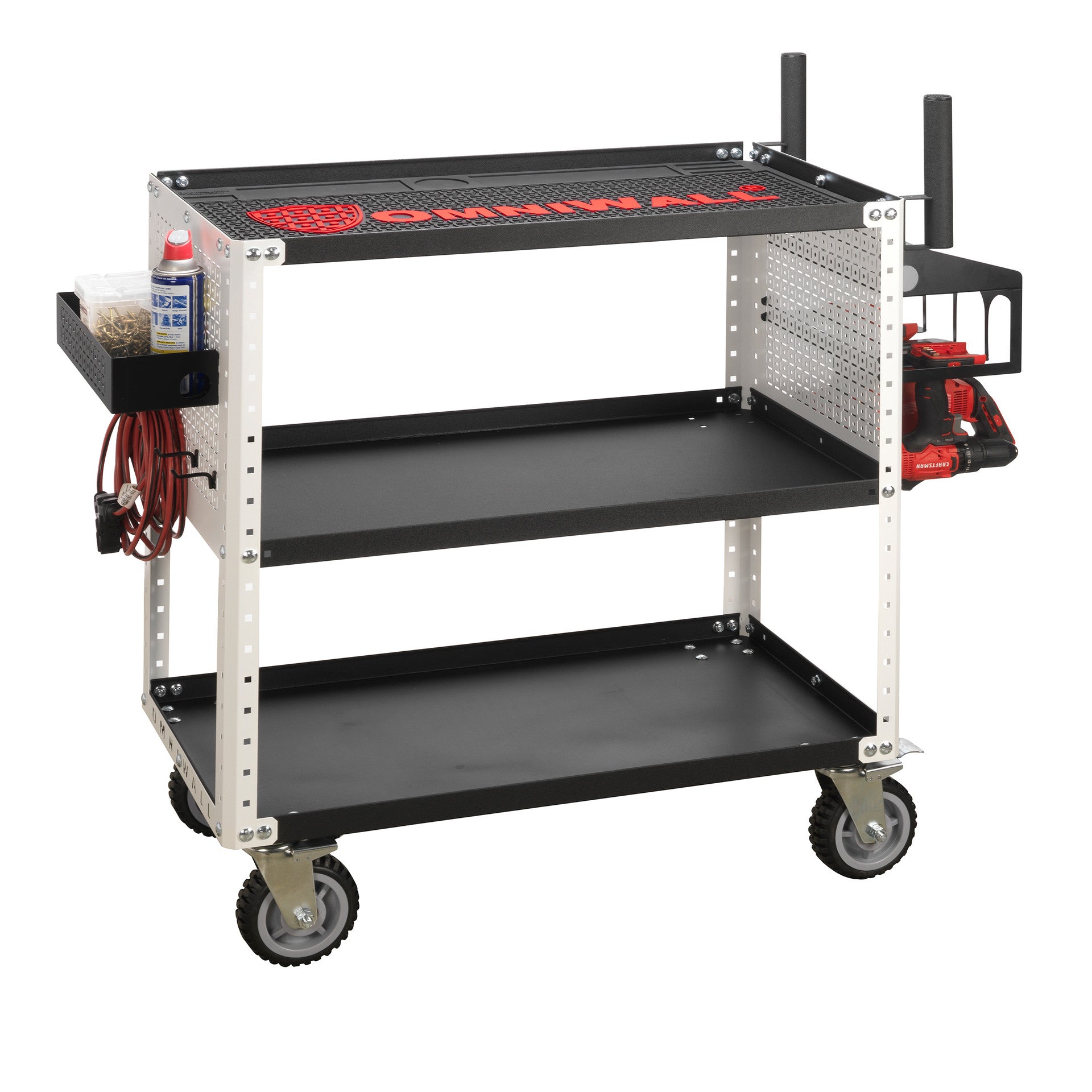 Heavy-Duty OmniCart Base Series shown loaded with tools