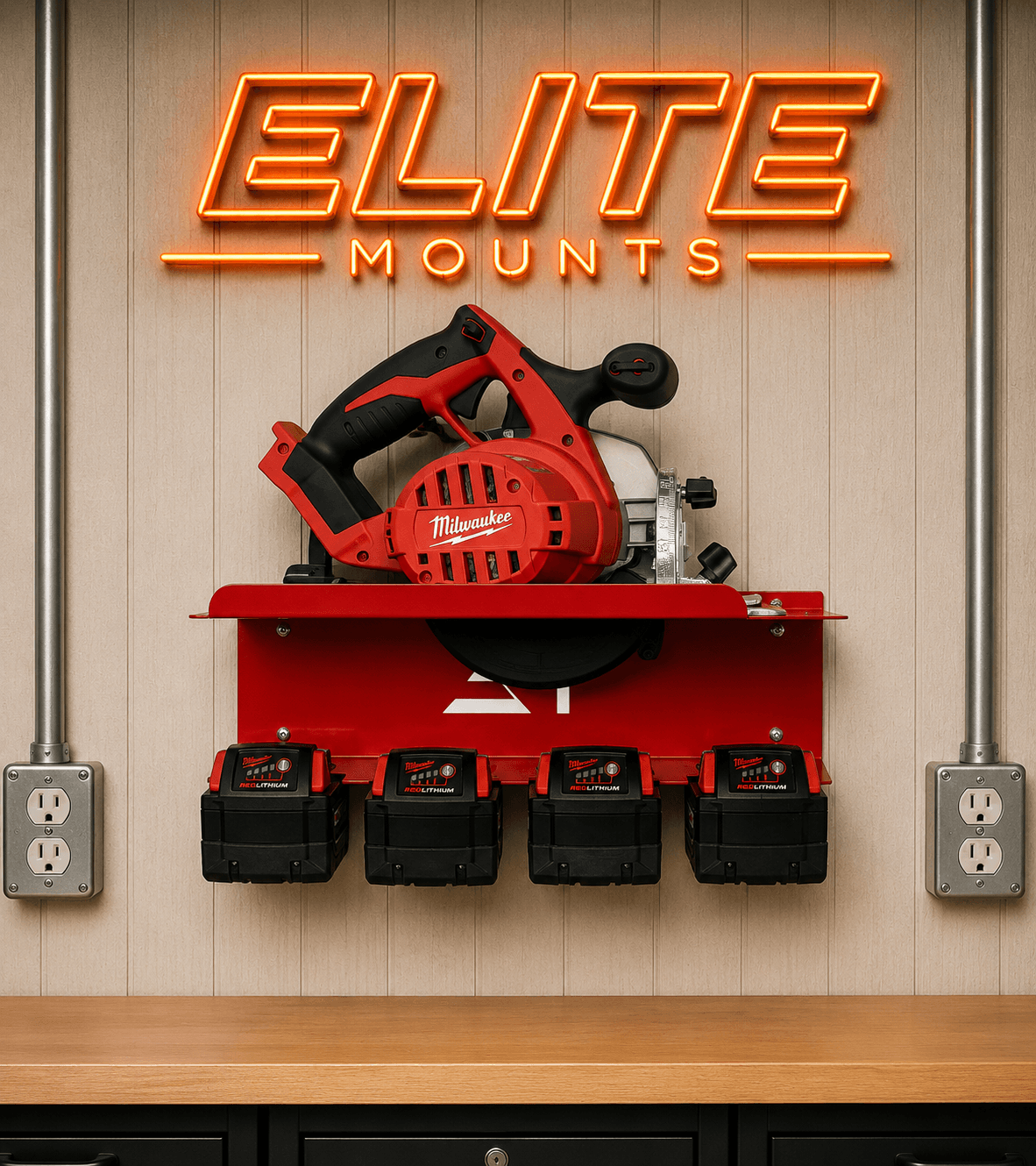 Elite Mounts Circular Saw Holder - Compatible with Milwaukee 18v Battery, photo 5 of 5