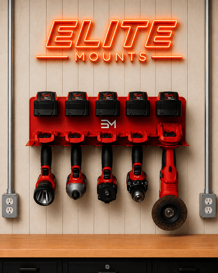 Elite Mounts Drill and Battery Organizer - Compatible with Milwaukee 18v Battery, photo 5 of 5