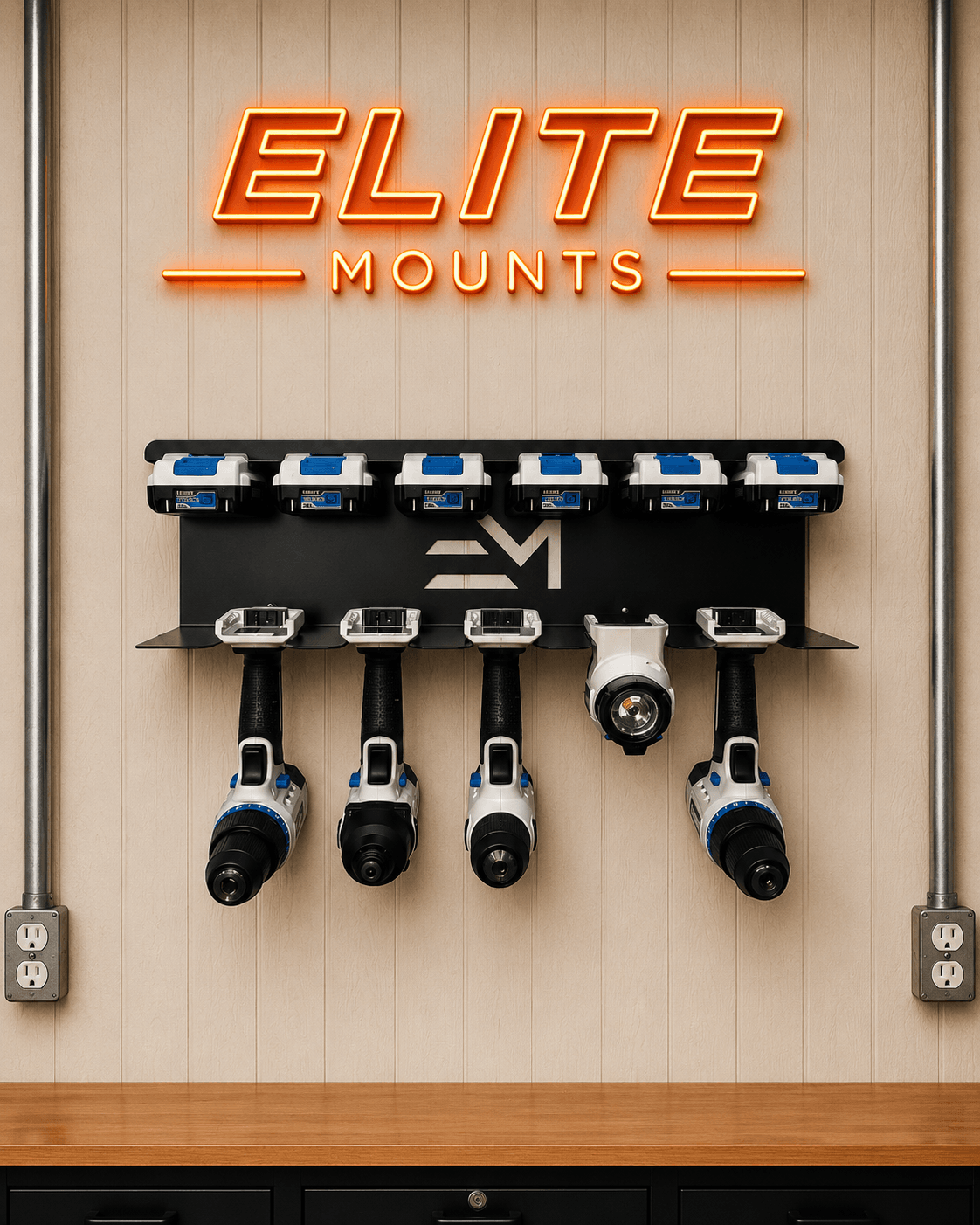 Elite Mounts Drill and Battery Shelf compatible Hart 20V, photo 5 of 5