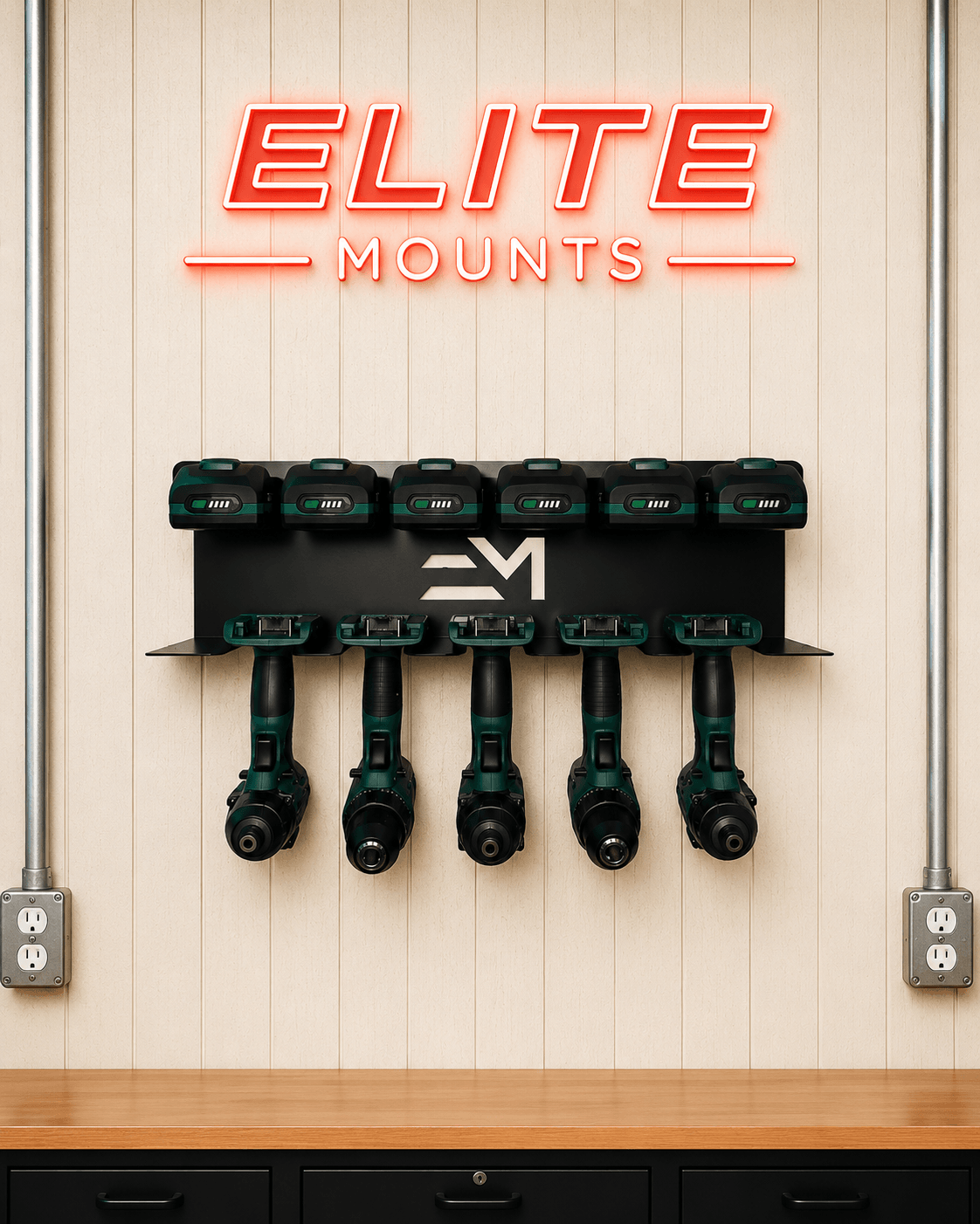 Elite Mounts Drill and Battery Shelf compatible with Masterforce 20V, photo 5 of 5