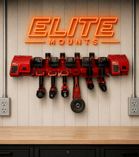 Elite Mounts Drill and Battery Charging Station - Compatible with Milwaukee 12v, 18v Battery, photo 6 of 6