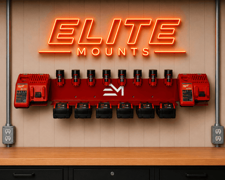 Elite Mounts Dual Battery Charging Station - Compatible with Milwaukee 12v,18v Battery, photo 6 of 6