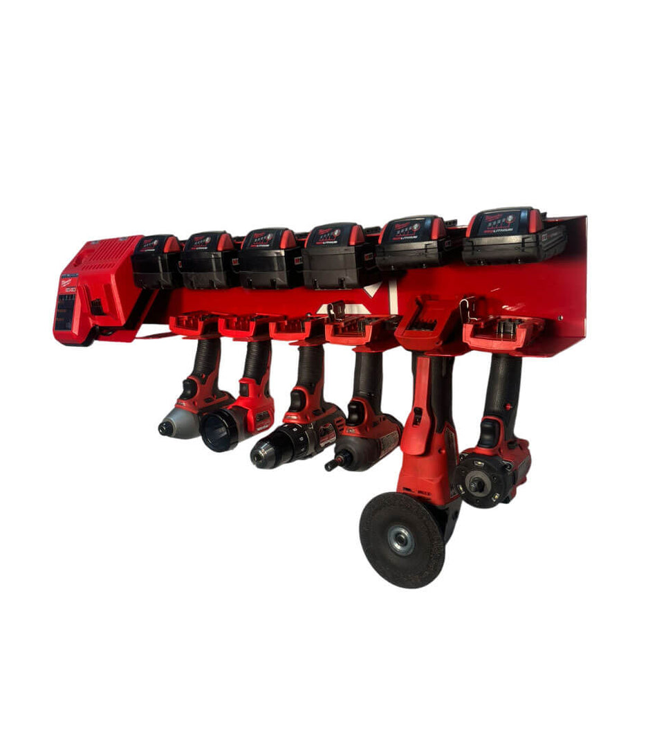 Elite Mounts Locking Battery and Drill Charging Station - Compatible with Milwaukee 18v Battery, photo 1 of 5