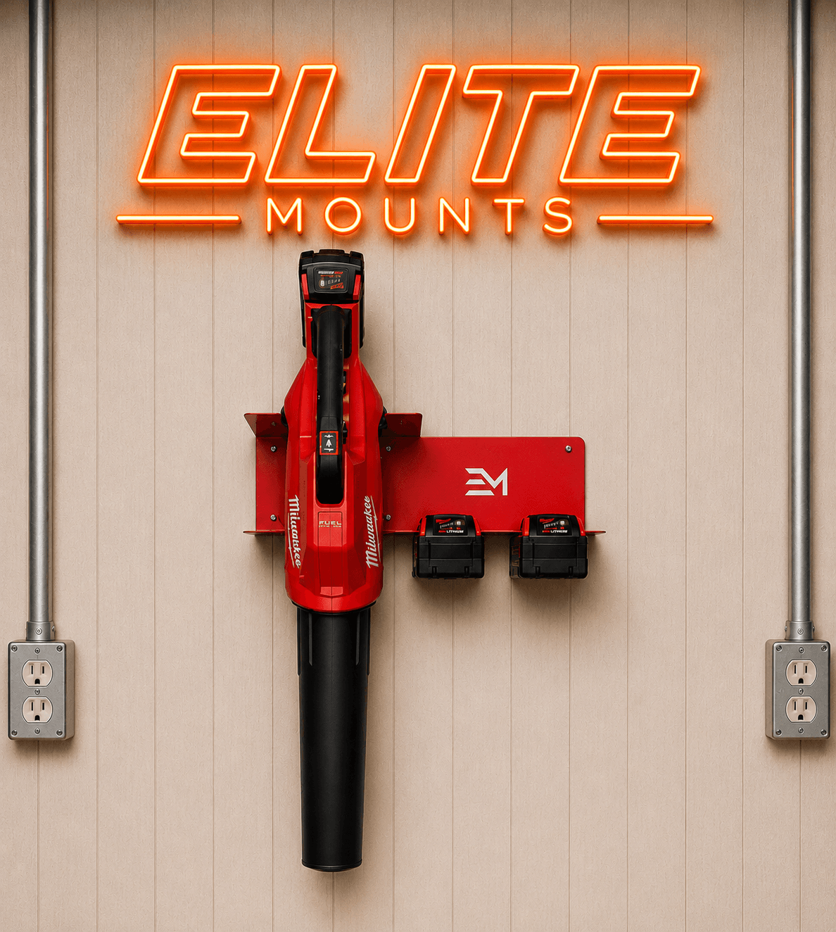 Elite Mounts Leaf Blower and Battery Mount - Compatible with Milwaukee 18v Battery, photo 8 of 8