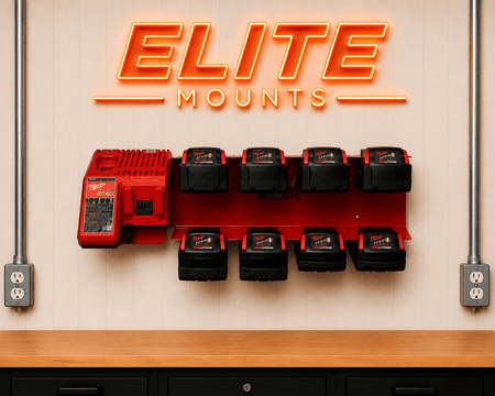 Elite Mounts Locking Battery Charging Station - Compatible with Milwaukee 18v Battery, photo 5 of 5