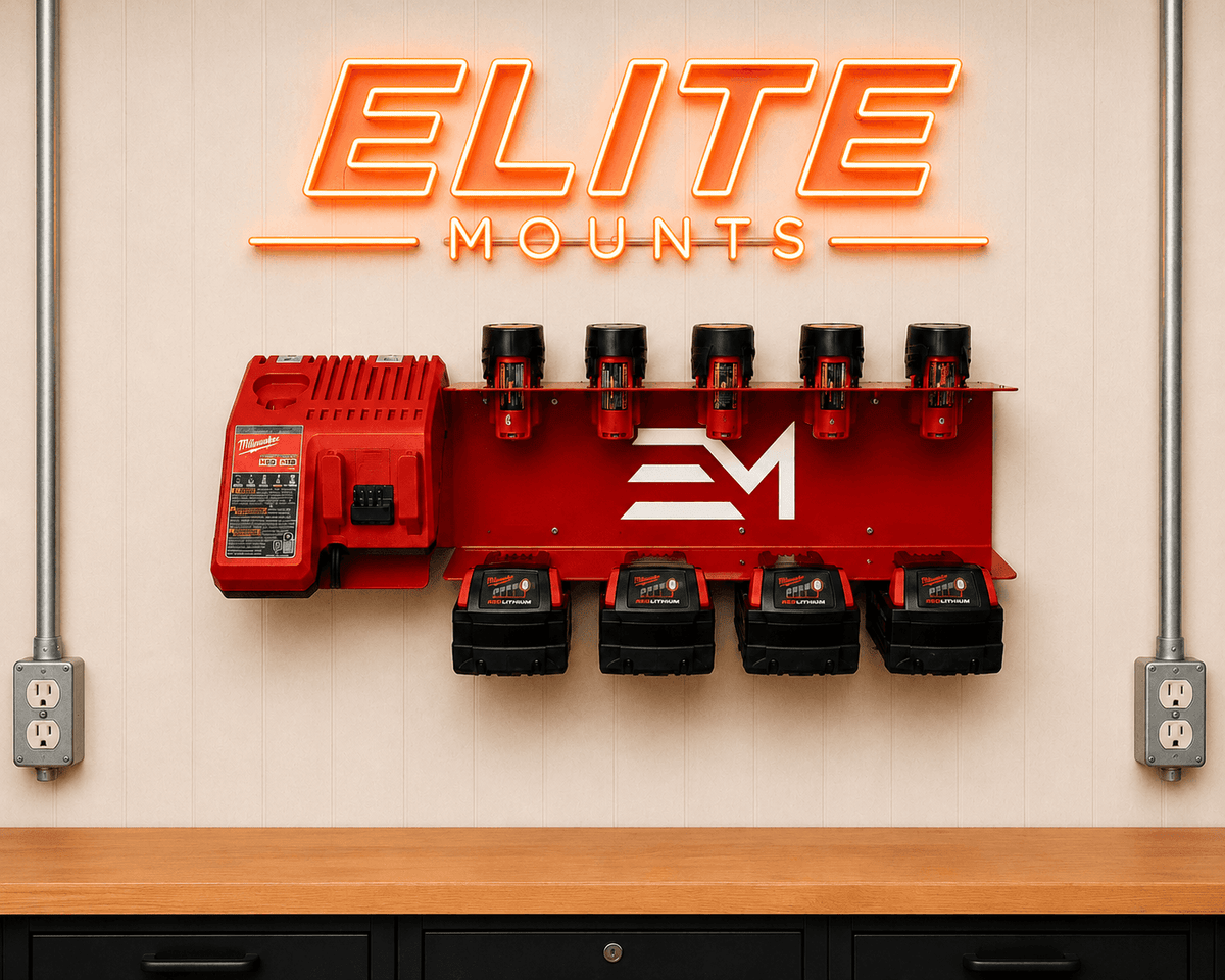 Elite Mounts Locking and Battery Charging Station - Compatible with Milwaukee 12v,18v Battery, photo 5 of 5