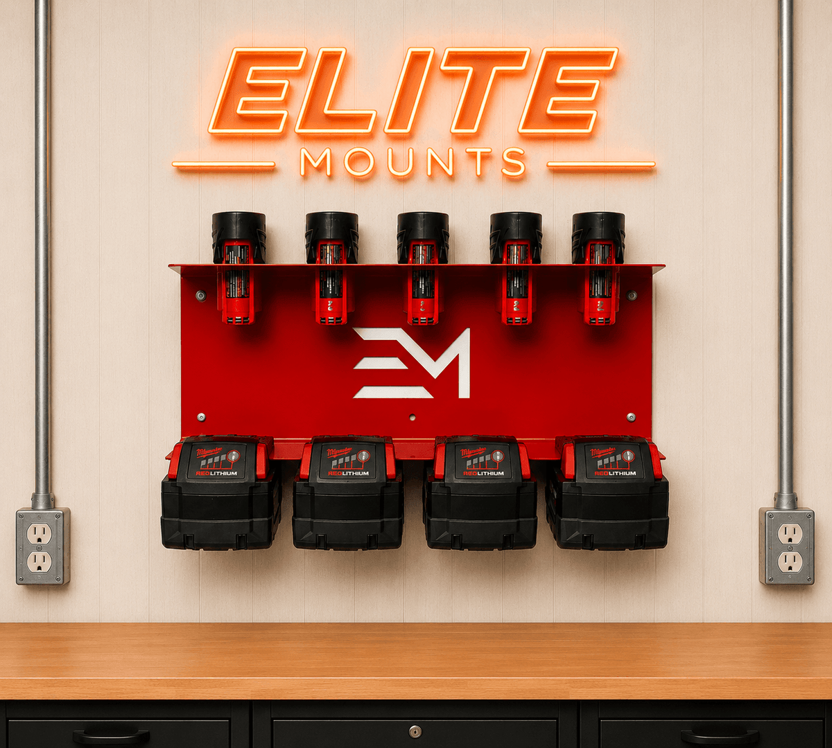 Elite Mounts Locking & Battery Holder - Compatible with Milwaukee 12v,18v Battery, photo 5 of 5