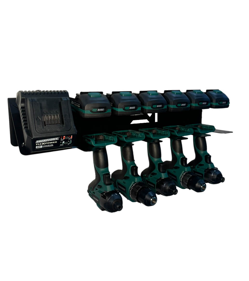 Elite Mounts Drill & Locking Battery Charging Station compatible with Masterforce 20v, photo 1 of 5