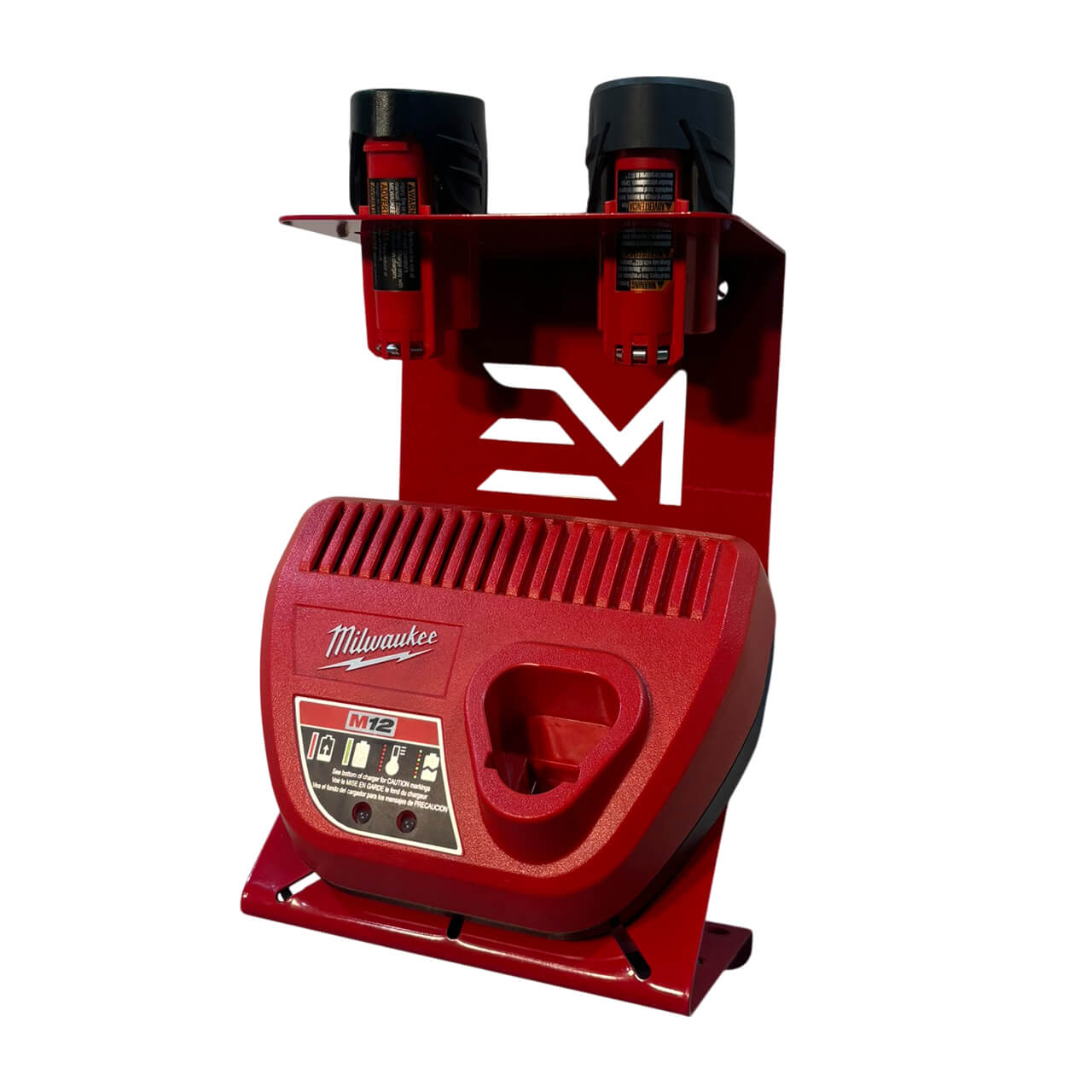 Charger and Battery Mount – Compatible with Milwaukee 12v Battery