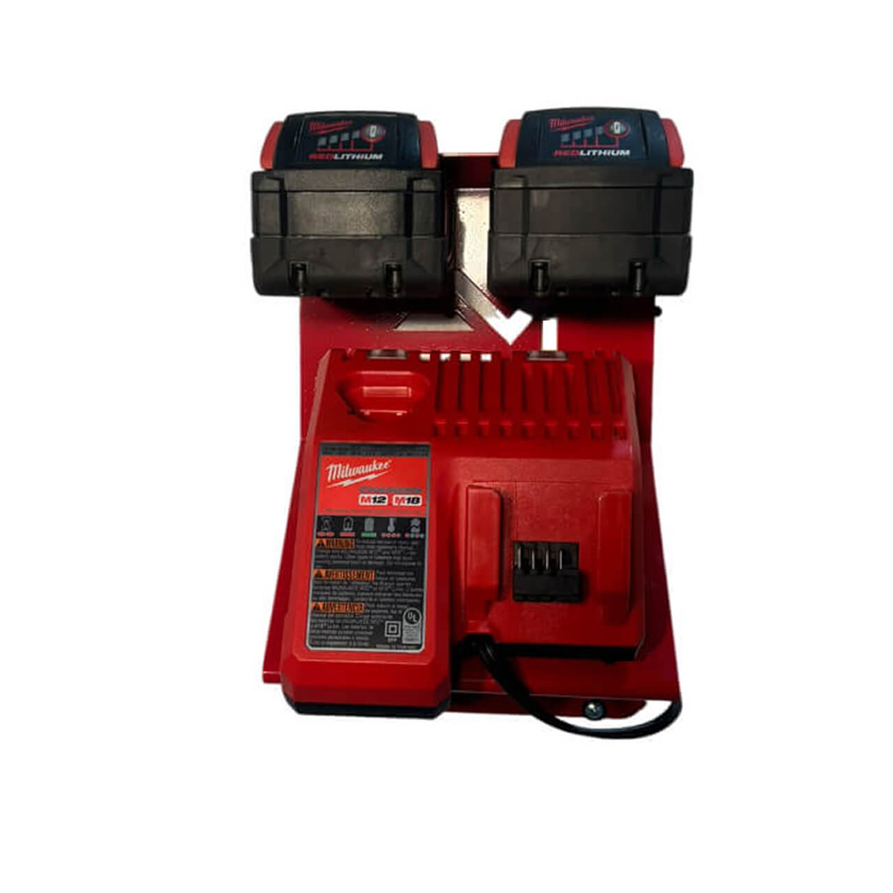 Charger and Battery Mount – Compatible with Milwaukee 18v Battery