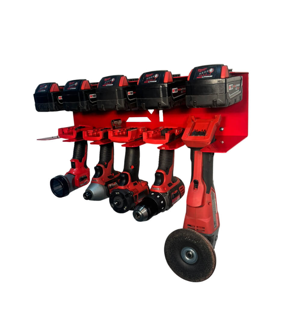 Drill and Battery Organizer – Compatible with Milwaukee 18v Battery