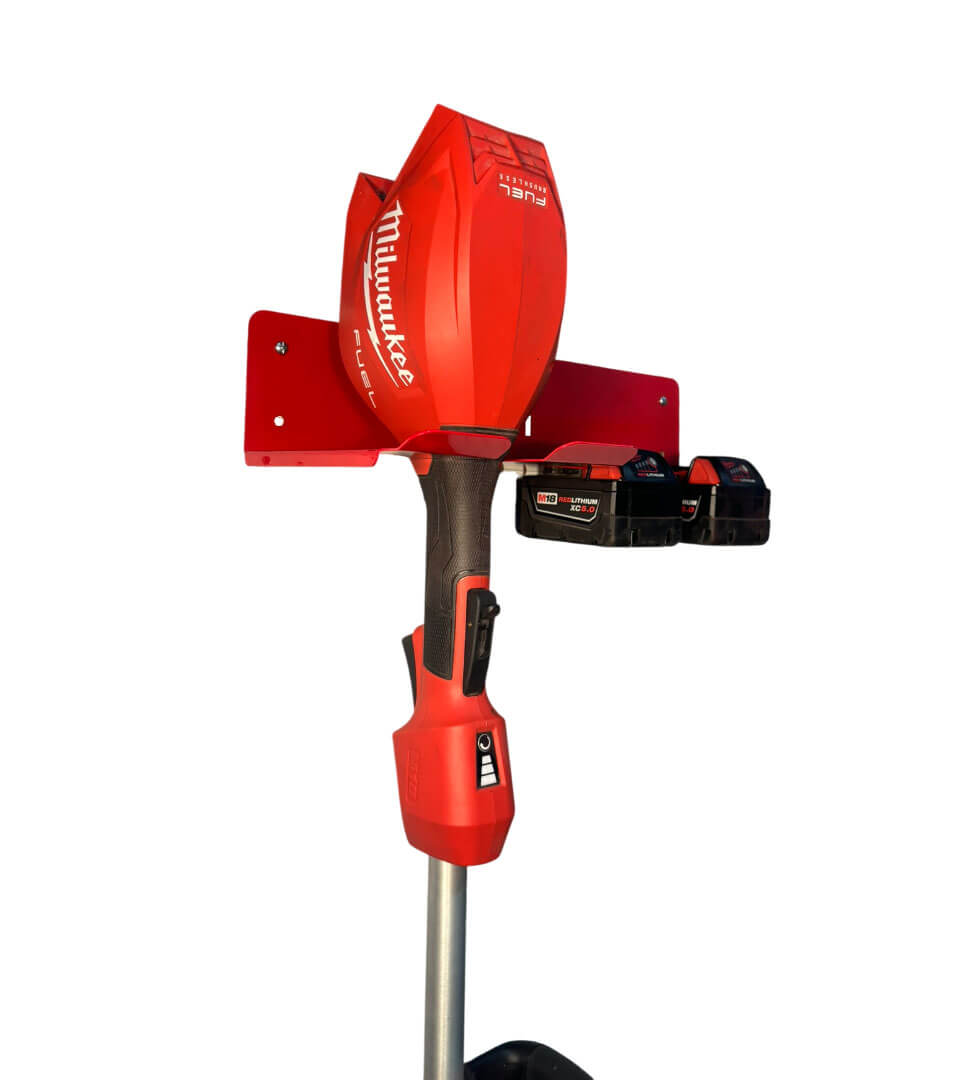 String Trimmer and Battery Mount – Compatible with Milwaukee 18v Battery