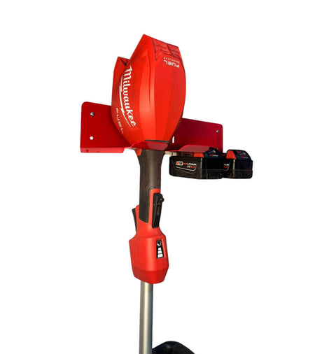String Trimmer and Battery Mount – Compatible with Milwaukee 18v Battery