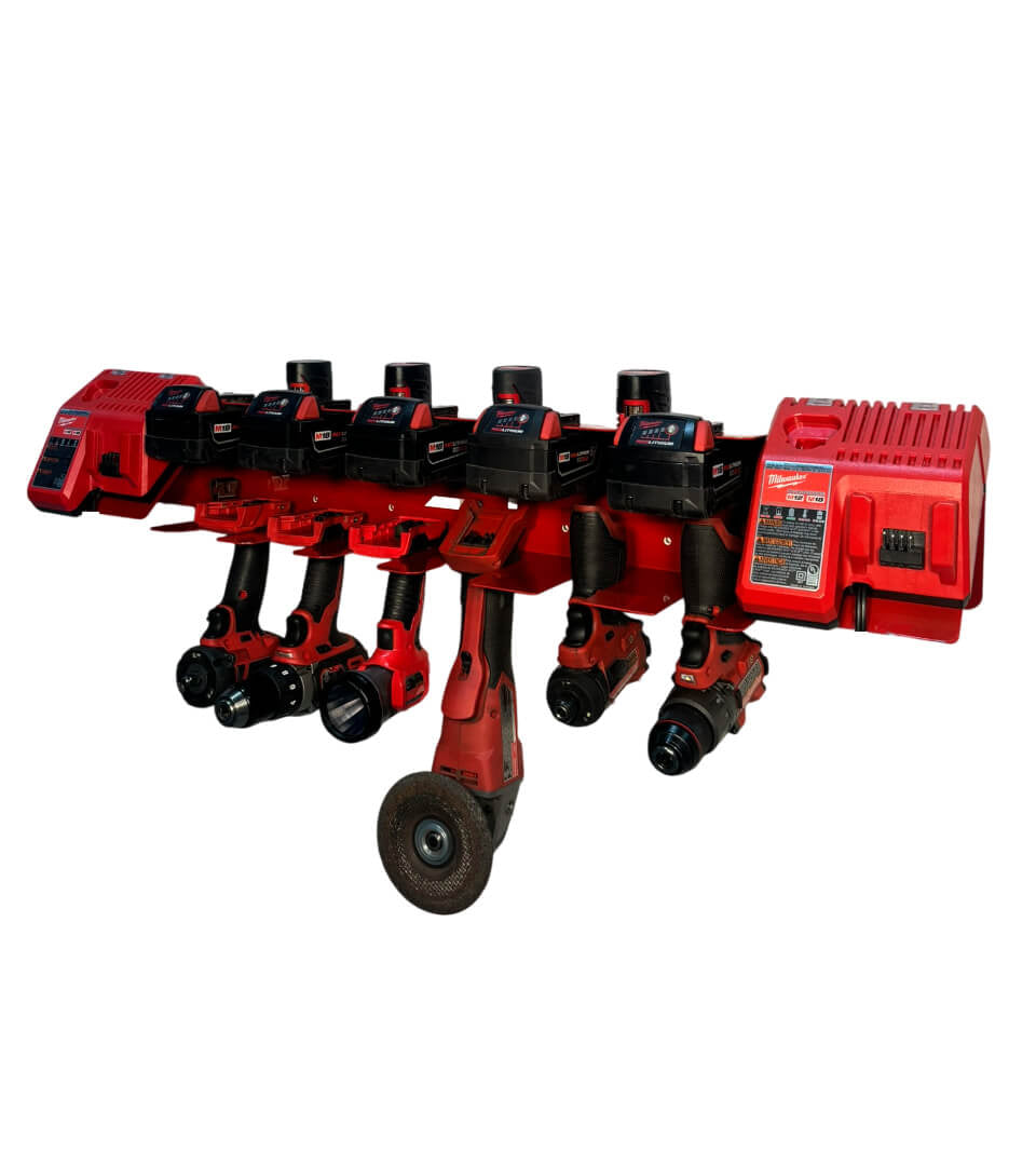 Drill and Battery Charging Station - Compatible with Milwaukee 12v, 18v Battery
