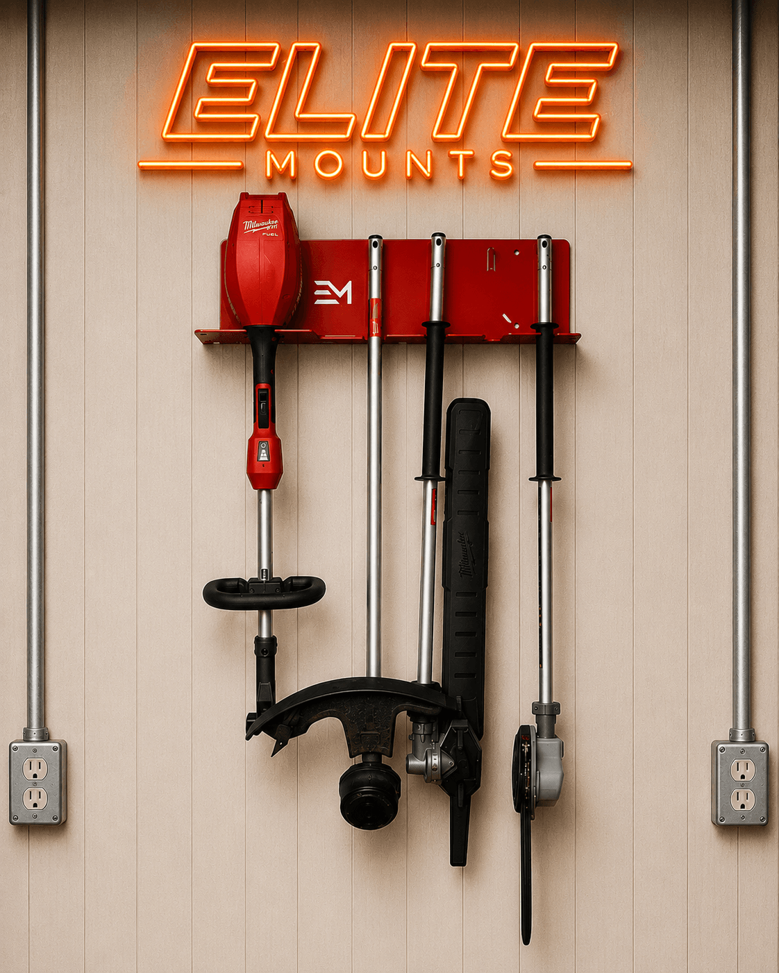 Elite Mounts Trimmer and Attachments Storage Mount - Compatible with Milwaukee, photo 8 of 8