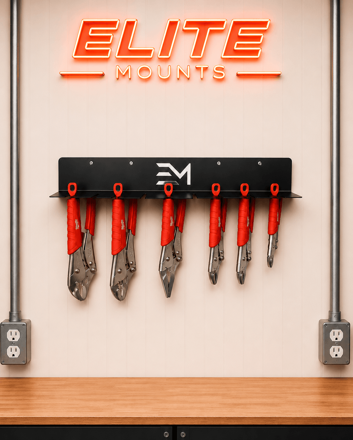 Elite Mounts Torque Lock Pliers Organizer Shelf - Compatible with Milwaukee, photo 5 of 5